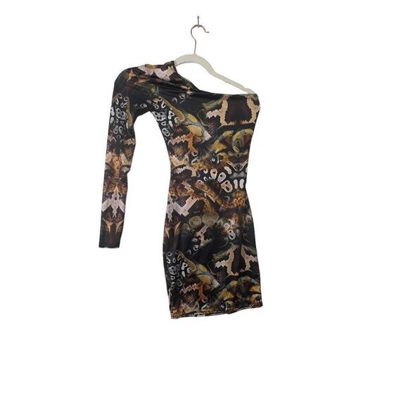 NEW with tags Pretty little things off shoulder snakeskin bodycon dress size 4 - Picture 9 of 13
